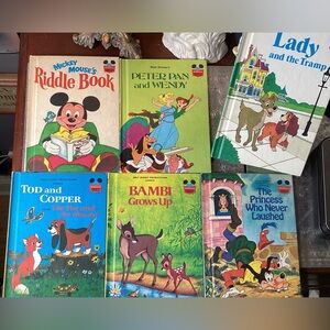 Vintage Hardcover Books "Walt Disney's Wonderful World of Reading" Series (6)